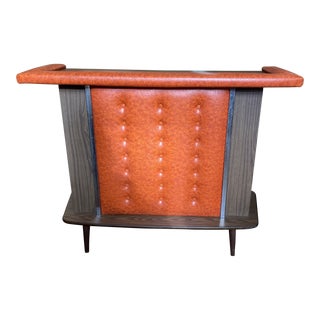 Mid 20th Century Wood & Leather Tuff Front Bar For Sale