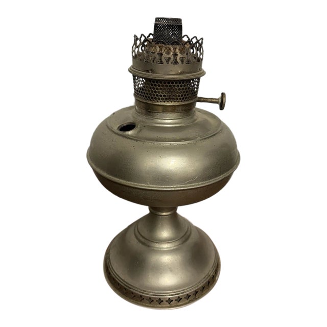 Antique Rayo Center Draft Kerosene Oil Lamp Nickel Plated Missing Tank Cap For Sale