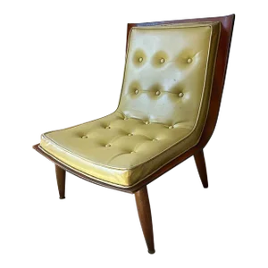 Mid 20th Century Mid Century Scoop Green Vinyl Lounge Chair by Carter Brothers