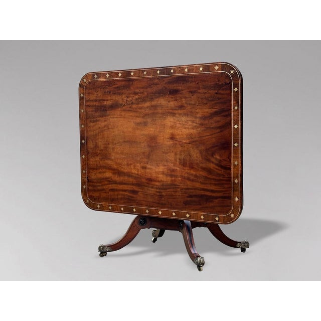 George III Mahogany and Brass Inlay Centre Table, 1790s For Sale - Image 15 of 15