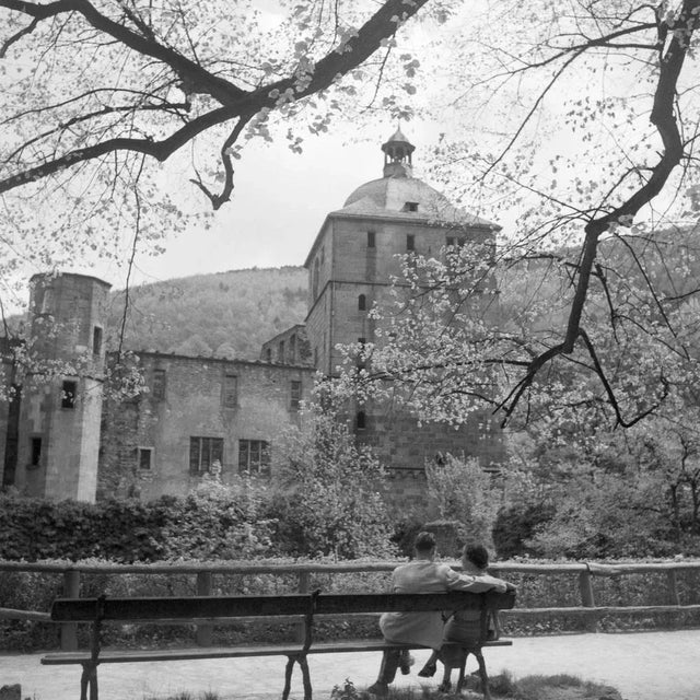 1930s Couple on a Bench Front of Heidelberg Castle, Germany 1936, Printed 2021 For Sale - Image 5 of 5
