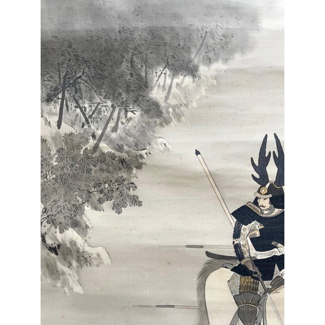 Rare Triptych Scroll Paintings by Watanabe Seitei Meiji Period For Sale - Image 11 of 18
