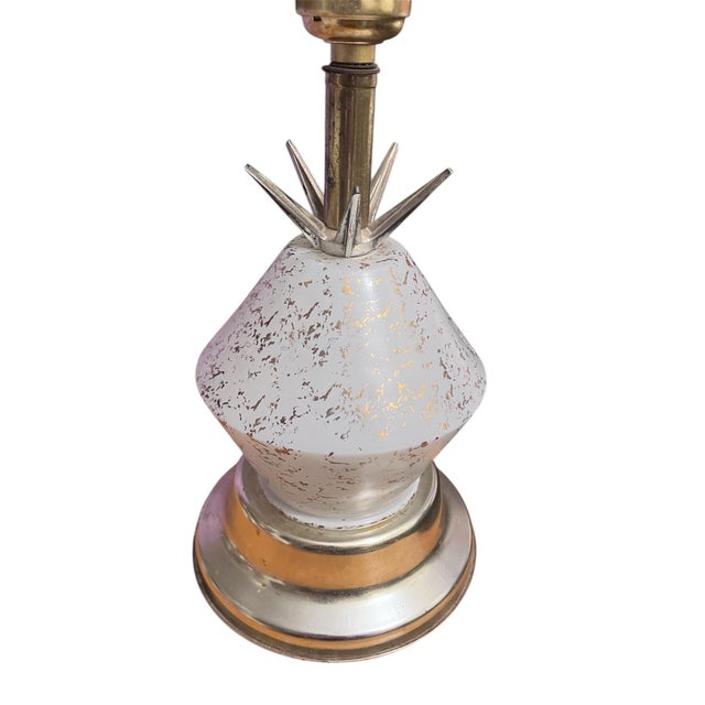 1950s Atomic Table Lamp Mid-Century Modern Lighting, Space Age Details, Blue, Dual Top and Base Light Separately and Together Rocket Lamp Sputnik For Sale - Image 11 of 11