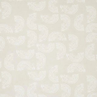 Sample - Schumacher X Caroline Z Hurley Quansoo Wallpaper in Ivory on Neutral For Sale