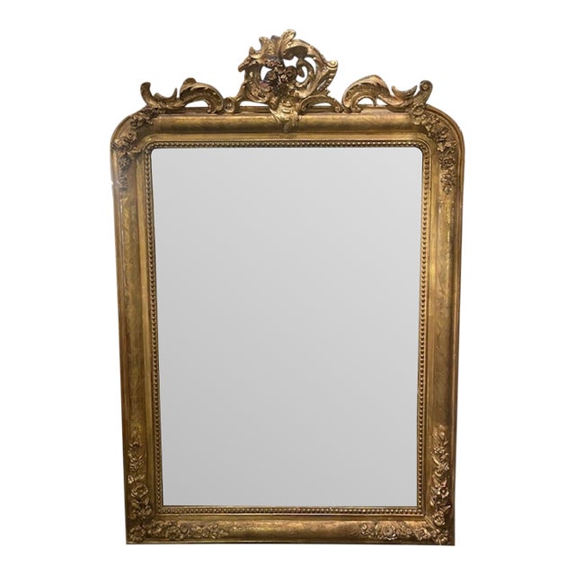 Fine 19th C. Louis Philippe Carved and Giltwood Mirror For Sale