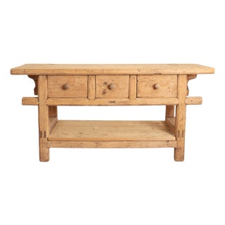 Rustic Console Table in Wood For Sale