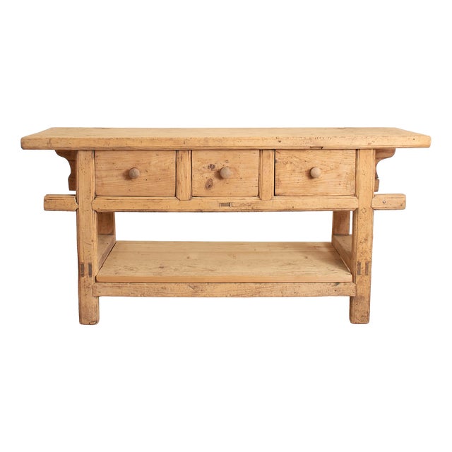 Rustic Console Table in Wood For Sale