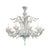 the ornate chandelier featuring a fountain-like and botanical silhouette; the central stem terminating in a large bowl...