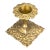 Antique French Solid Brass Repousse Floral Candlestick Holder For Sale