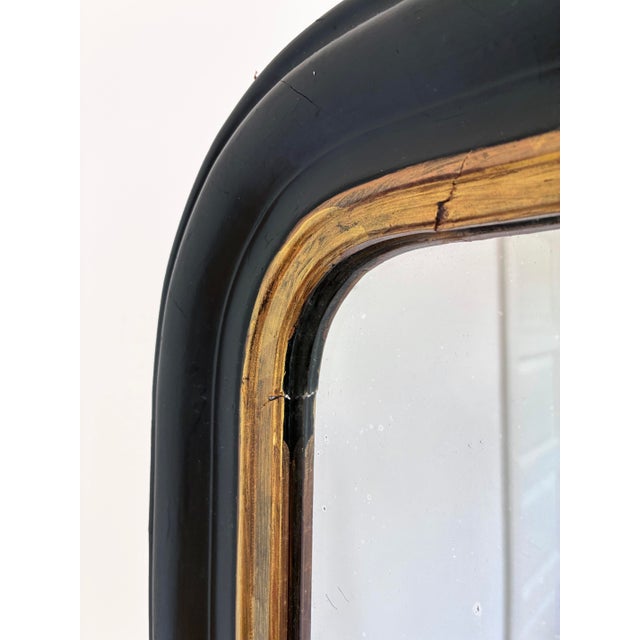 French Antique French Louis Philippe Mirror – Black and Gold, Late 19th Century For Sale - Image 3 of 9