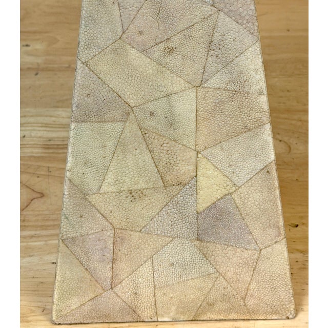 Beige Large Inlaid Specimen Shagreen Obelisk Attributed to R & Y Augousti For Sale - Image 8 of 14