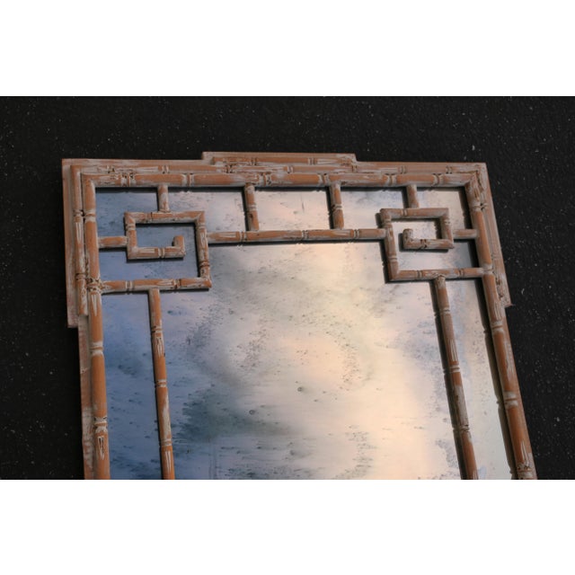 Vintage Italian Faux Bamboo Greek Key Wall Mirror, 1970s For Sale In Los Angeles - Image 6 of 18