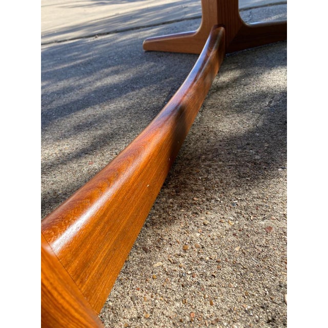Mid-Century Modern 1970s Vintage Mid Century Danish Modern Teak Dining Set Table & Chairs - Set of 7 For Sale - Image 3 of 13