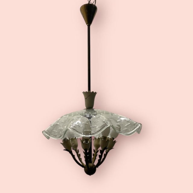 Vintage Pendant in Bronze and Murano Glass, 1950s For Sale - Image 9 of 16