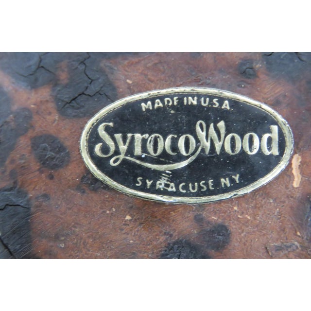 Brown 1939 Nyc Worlds Fair Handled Souvenir Plate Syroco Wood Tray Made in Usa 5152b For Sale - Image 8 of 12