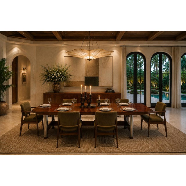 Brown Brazilian Modern "Beg" Dining Table in Brazilian Rosewood and Chrome by Sergio Rodrigues, Brazil, 1960s For Sale - Image 8 of 18