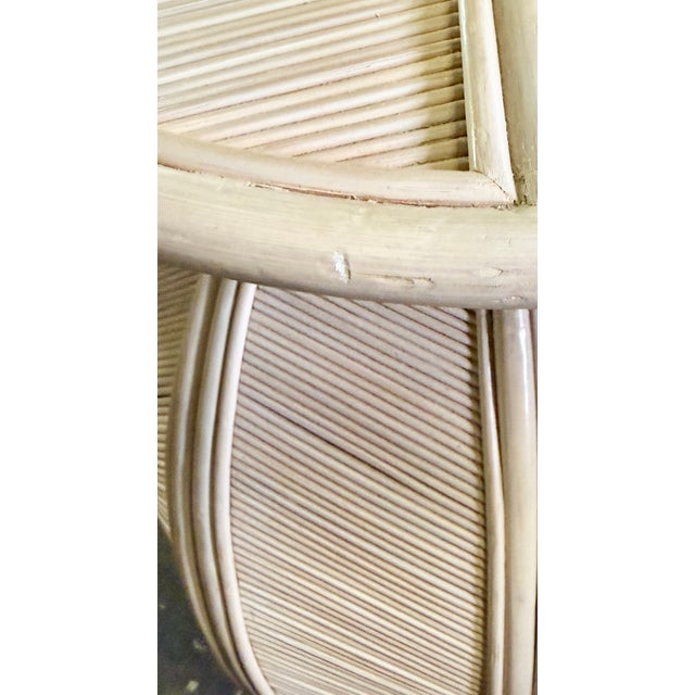 Pencil Reed Rattan Bell Flower Dining Table From 80's For Sale - Image 12 of 14