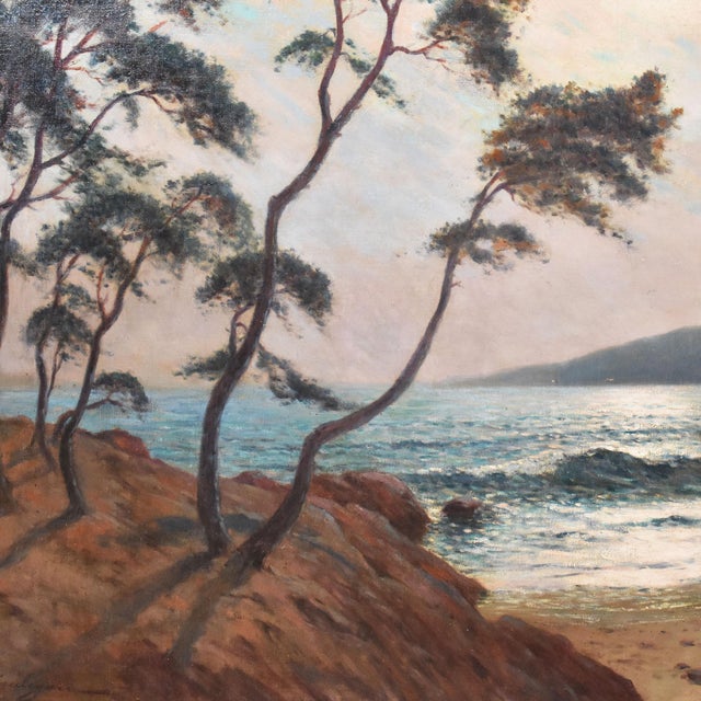 Jean Keuléyan-Lafon, Harbour with Sunset, Oil on Canvas, 20th Century, Framed For Sale - Image 4 of 9