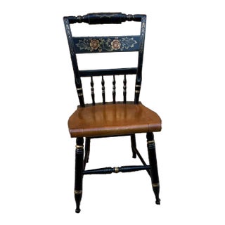 Late 20th Century Hitchcock Black Painted Dining Side Chair. For Sale