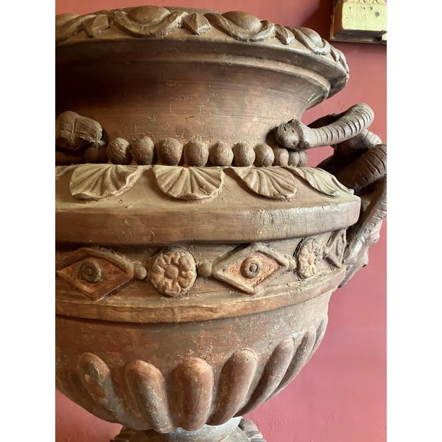 Large 17th Century Antique Terracotta Jardinière with Medusa Handle, Italy For Sale - Image 12 of 18