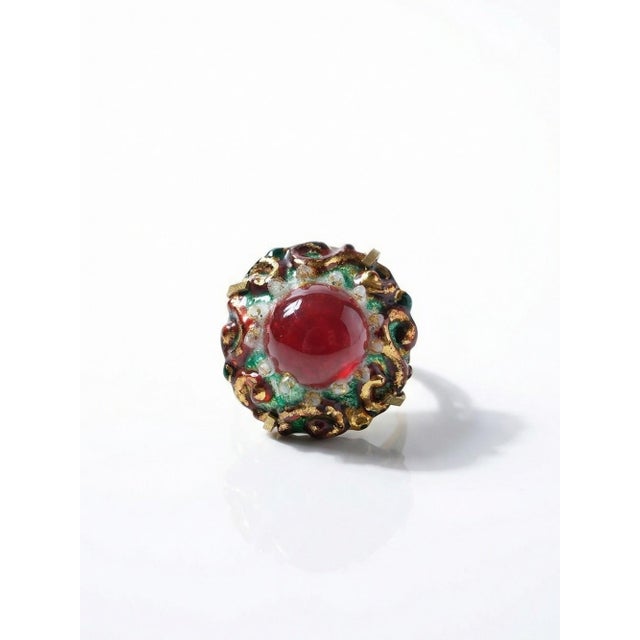 Metal Enamel Brooch by E.G. for Limoges, 1940-1950 For Sale - Image 7 of 7