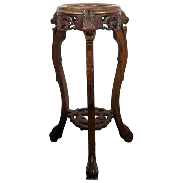 Carved Stool with Chimera Decoration For Sale