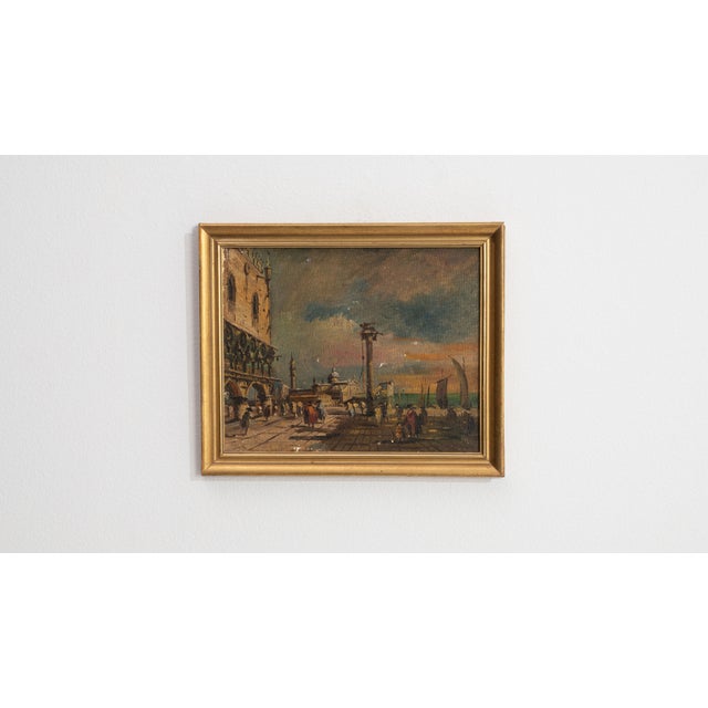 Early 20th Century Italy Amber Canvas Painting For Sale - Image 15 of 15