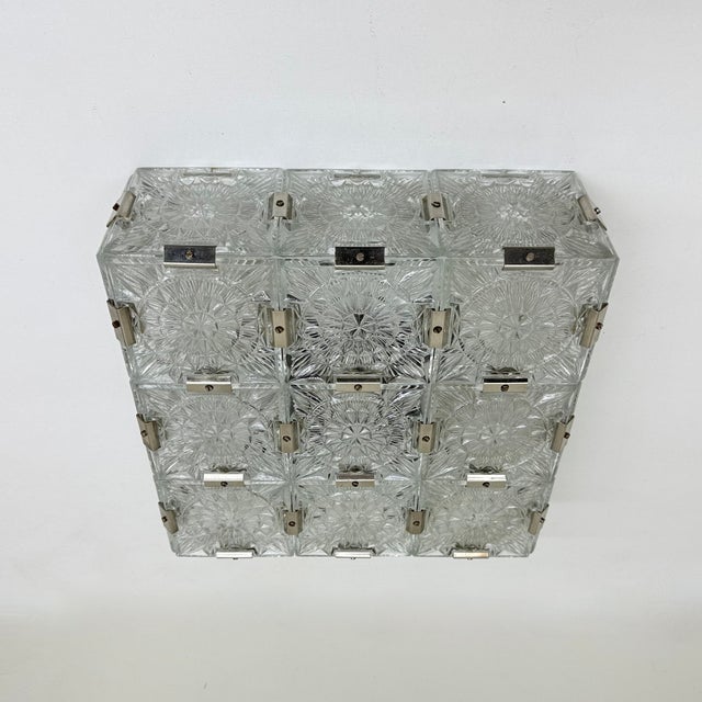 Mid-Century Glass Ceiling Lamp from Kamenický Šenov, 1970s For Sale - Image 6 of 18