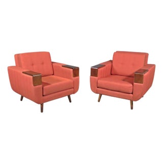 Mid 20th Century Pair of Vintage Cube Chairs by Charter For Sale