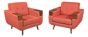 Mid 20th Century Pair of Vintage Cube Chairs by Charter