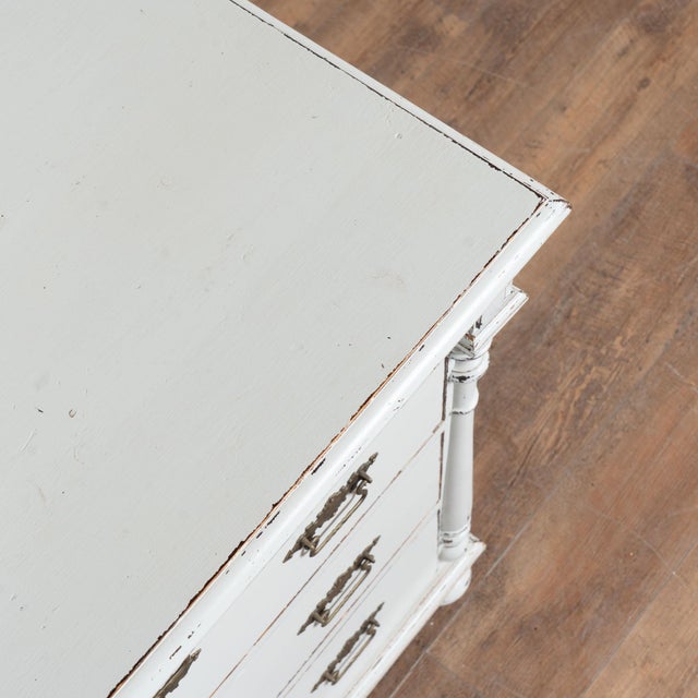 19th Century Swedish Pine White Chest of Four Drawers For Sale - Image 6 of 14