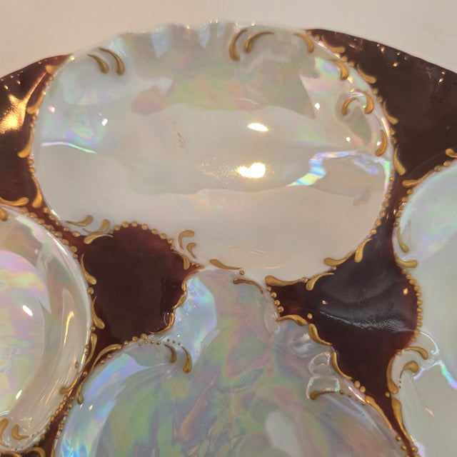 Metal Antique Haviland Limoges Oyster Plate For Sale - Image 7 of 18