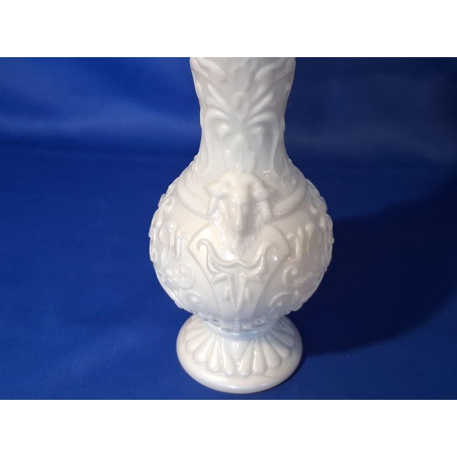 Late 19th Century C 1880 Portieux Vallerystahl Victorian French Opaline Glass La Tete De Chevre Vase For Sale - Image 5 of 8