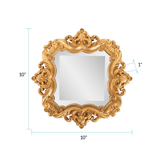 French D' Amboise Collection of Gold Petite Mirrors- Square For Sale In Chicago - Image 6 of 9