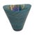 Teal Blue Iridescent Murano Venezia Vase For Sale - Image 4 of 5