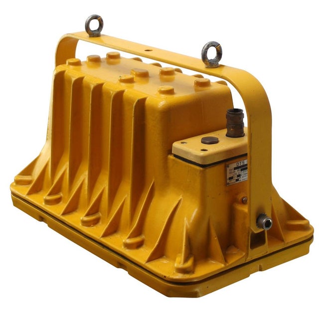 Glass Yellow Cast Iron Clear Glass Airport Light For Sale - Image 7 of 8