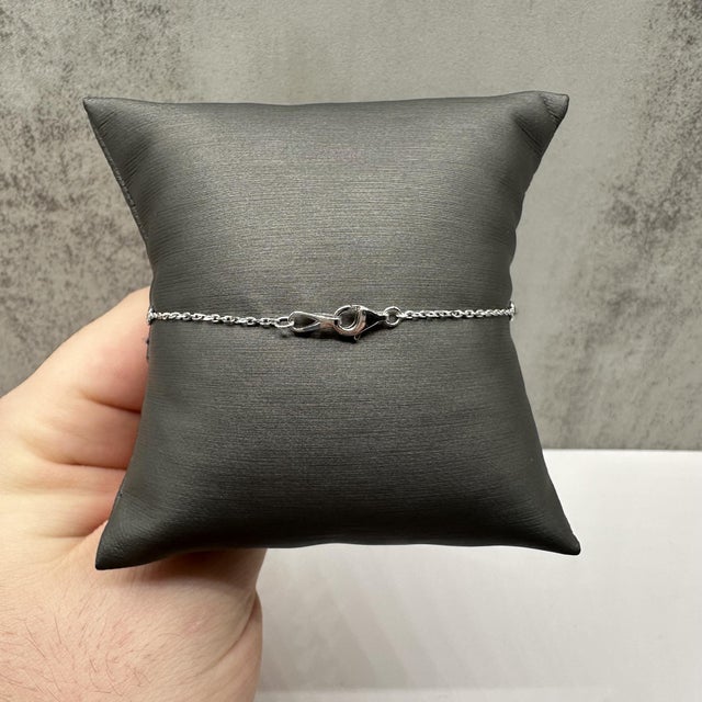 Contemporary Black Diamond Station Bracelet in 14kt White Gold – 0.25ctw, 7in, New For Sale - Image 3 of 4