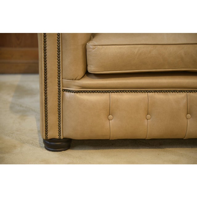Vintage English Chesterfield Sofa in Beige Leather, 1990s For Sale - Image 13 of 15