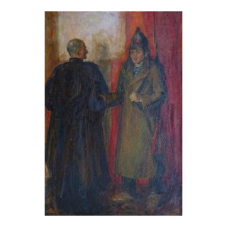Antique Man Portrait Oil Painting, Soviet Art, 1969 82-56 For Sale