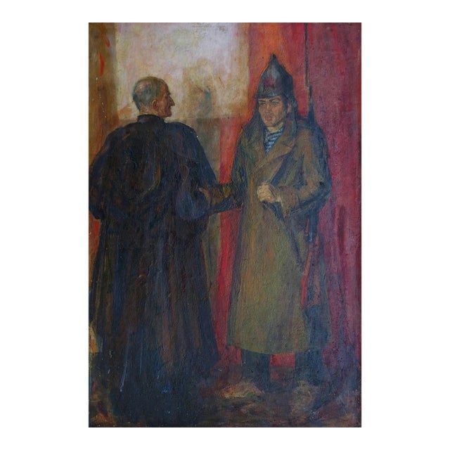 Antique Man Portrait Oil Painting, Soviet Art, 1969 82-56 For Sale