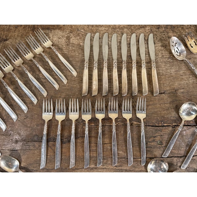 Metal Silver Plate Flatware South Seas by Community With Serving Pieces - Service for 8 For Sale - Image 7 of 10