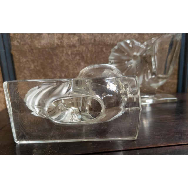 20th Century Pair of Pressed Glass Nautilus Shell Bookends or Flower Vases For Sale - Image 10 of 13