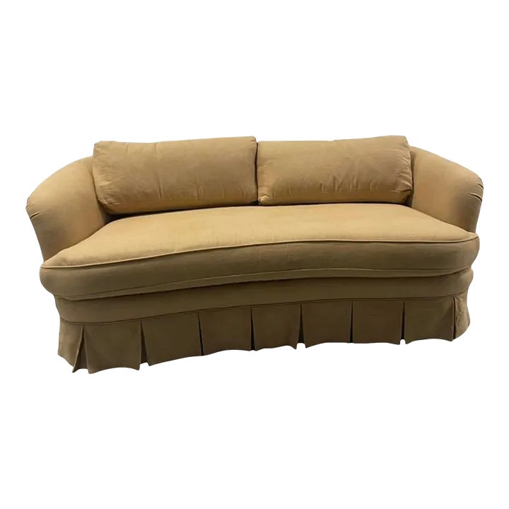 Vintage Sherrill Linen Small Sofa | Chairish