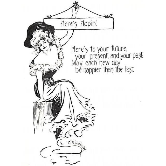 White "Toasts for the Times in Pictures and Rhymes" 1909 Sargent, John William and Binckley, Nella Fontaine For Sale - Image 8 of 11