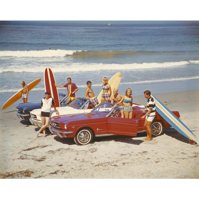 Friends With Surfboards and Mustangs' Contemporary Archival Color Photograph Print From the Original Negative by Tom Kelley - 20x16 For Sale