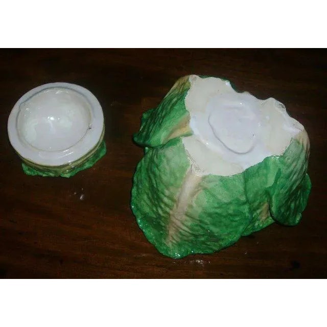 19th Century Continental Cabbage or Lettuce Form Porcelain Tureen For Sale - Image 10 of 11
