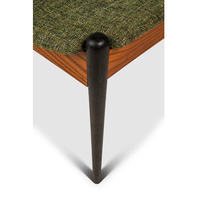 Rare Mid-Century Modern Two Seater Sculpted Bench in Oak & New Two-Toned Upholstery by Arthur Umanoff, Usa, C. 1960s For Sale - Image 16 of 18