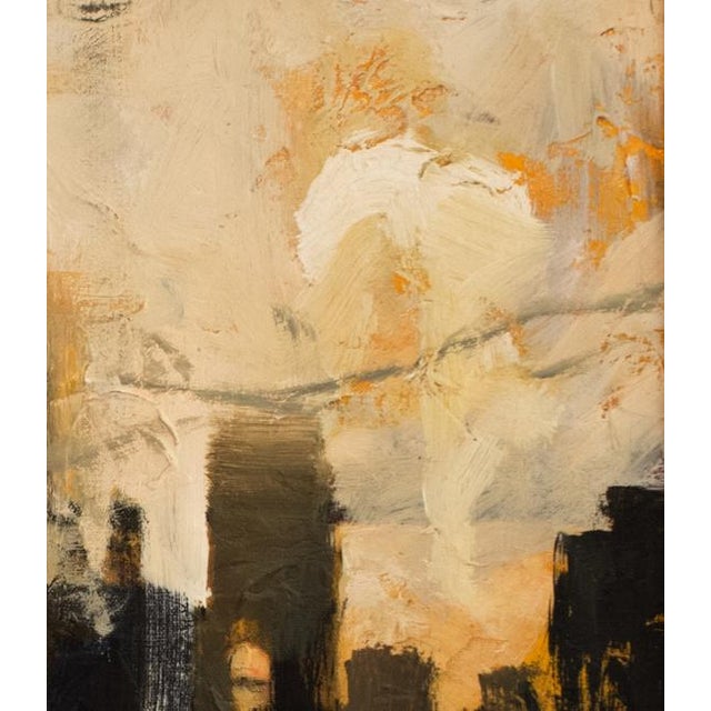 Abstract Mid Sized Framed Square Abstract Landscape on Canvas. For Sale - Image 3 of 9
