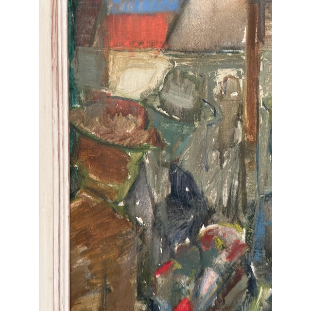Sven Fritiof Teodor Grandin, City Motif with People, 1960s, Oil Painting on Canvas, Framed For Sale - Image 6 of 12