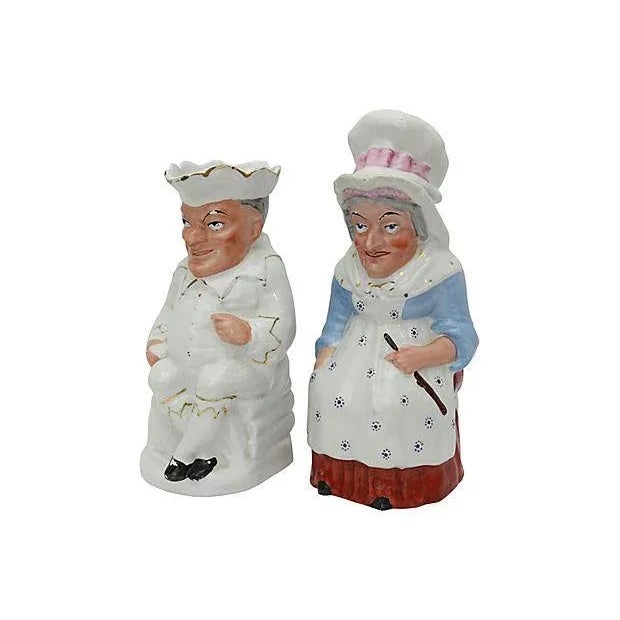 19th Century Antique English Staffordshire Punch & Judy Pitchers For Sale - Image 5 of 5